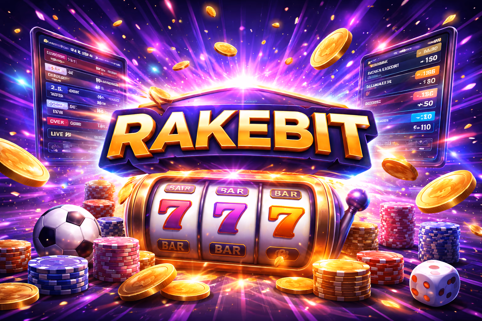A smiling player enjoying a successful first session on RakeBit with casino visuals and betting options displayed on screen.